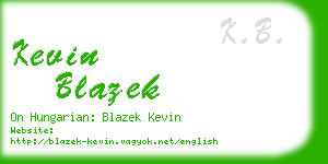 kevin blazek business card